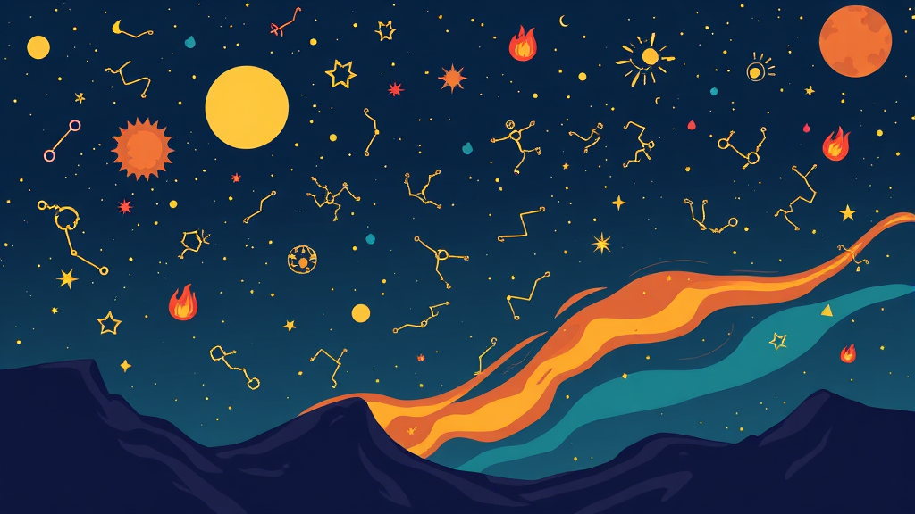 별자리별 기본 성향 (cartoon 스타일)