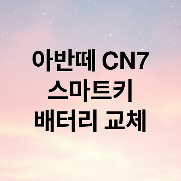 아반떼 CN7
스마트키
배터리 교체 (아반떼 CN7 스마트키 배터리 교체)