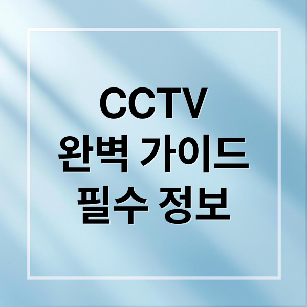 CCTV
완벽 가이드
필수 정보 (시시티비 종류와 poe방식)