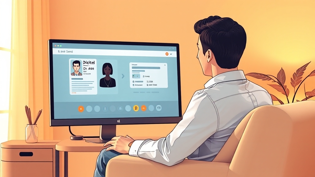 온라인 갱신 절차 및 준비물 (illustration 스타일)