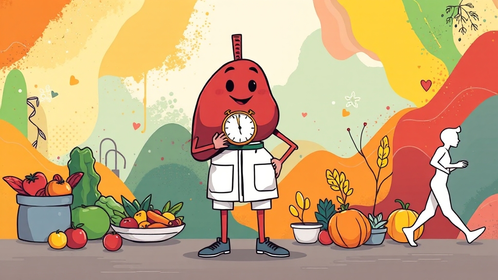 간 건강, 왜 정기 검진이 중요할까요? (cartoon 스타일)