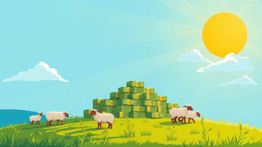 2026년 양띠 재물운: 안정 속 작은 변화 (cartoon 스타일)