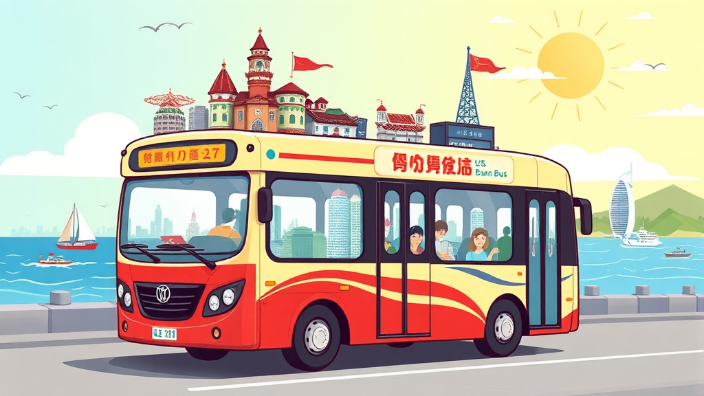 시티투어버스 노선 안내 (cartoon 스타일)