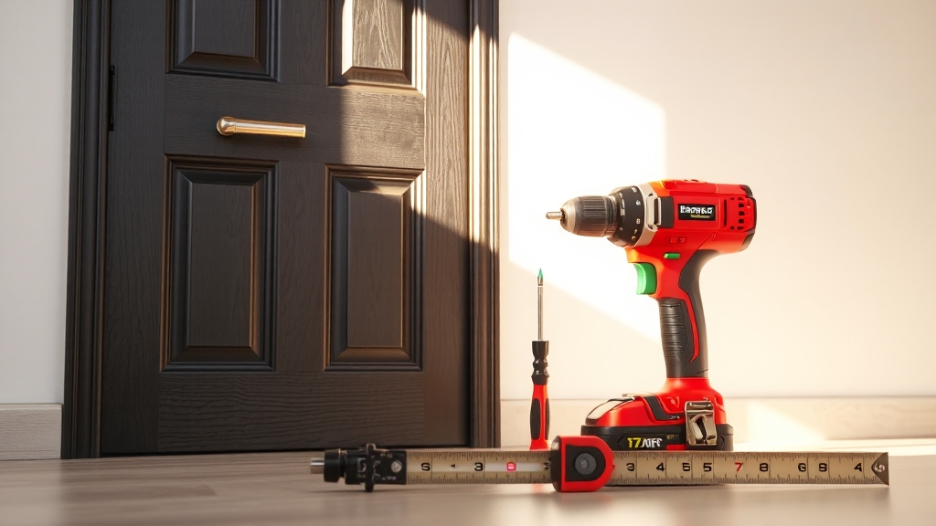 도어락 설치 전 준비물 확인 (realistic 스타일)