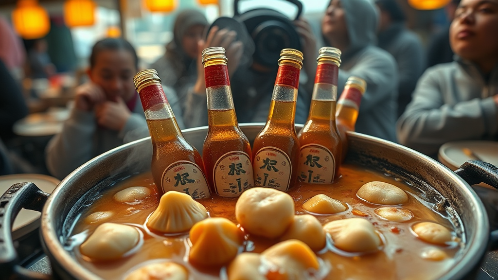 눈축제 위생 논란 발생 (realistic 스타일)