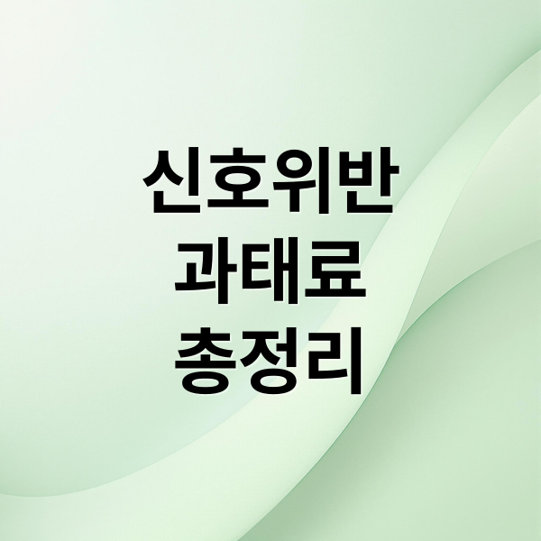 신호위반
과태료
총정리 (신호위반 과태료 이의신청)