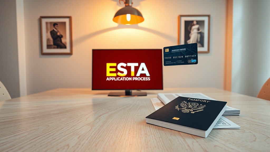 ESTA 온라인 신청, 어렵지 않아요! (realistic 스타일)