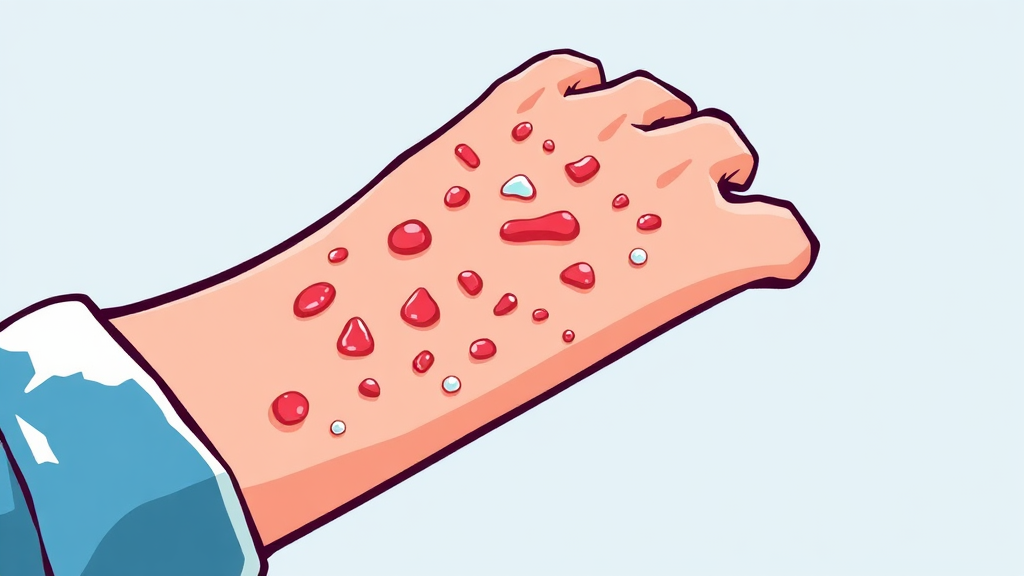 한랭 두드러기 진단 방법 (cartoon 스타일)