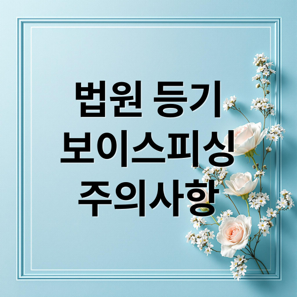 법원 등기
보이스피싱
주의사항 (법원등기 보이스피싱 미수령 전화 대처)