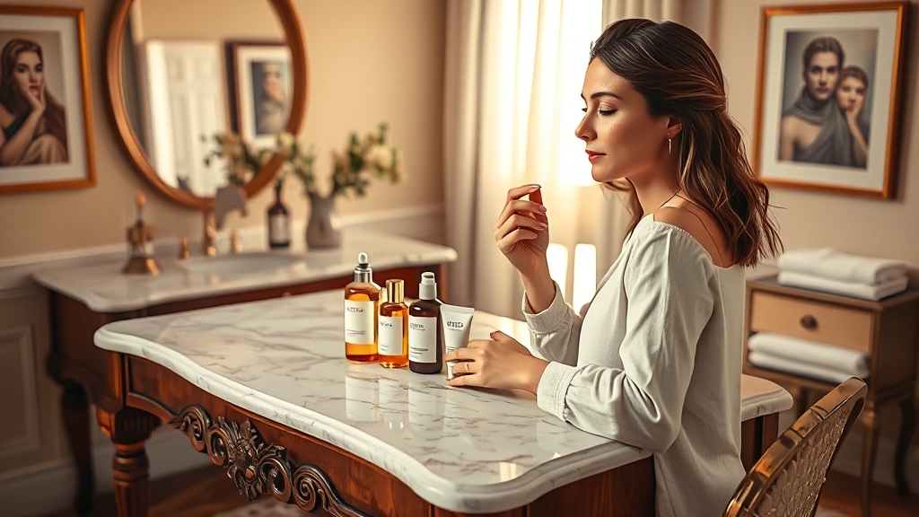 스킨케어 루틴 점검 (realistic 스타일)