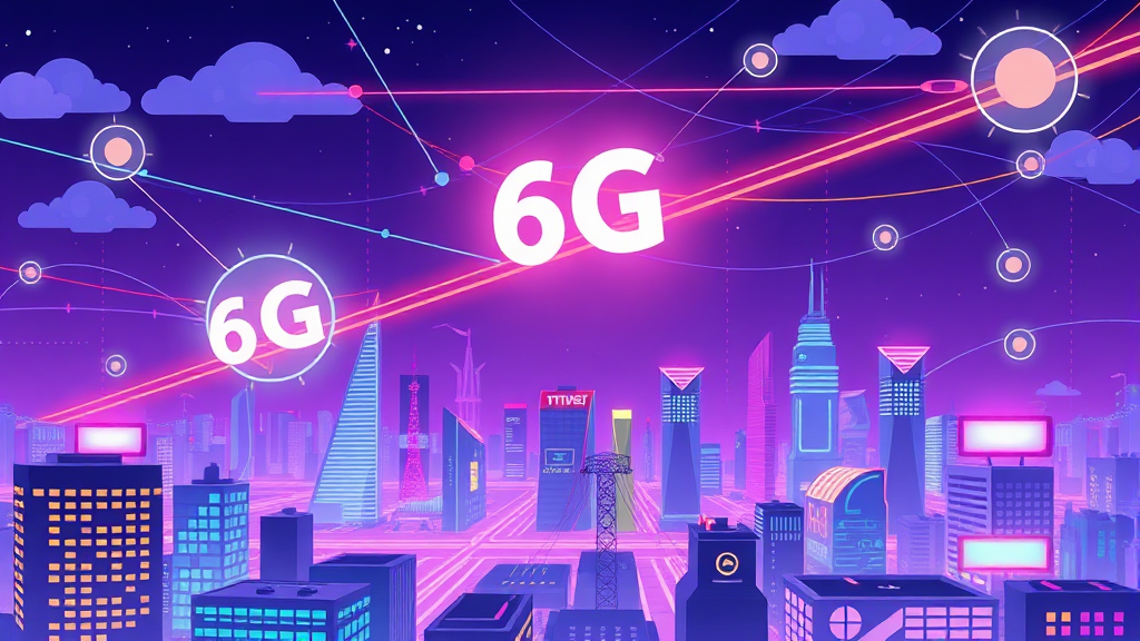 6G 상용화를 향한 구체적인 행보와 과제 (cartoon 스타일)