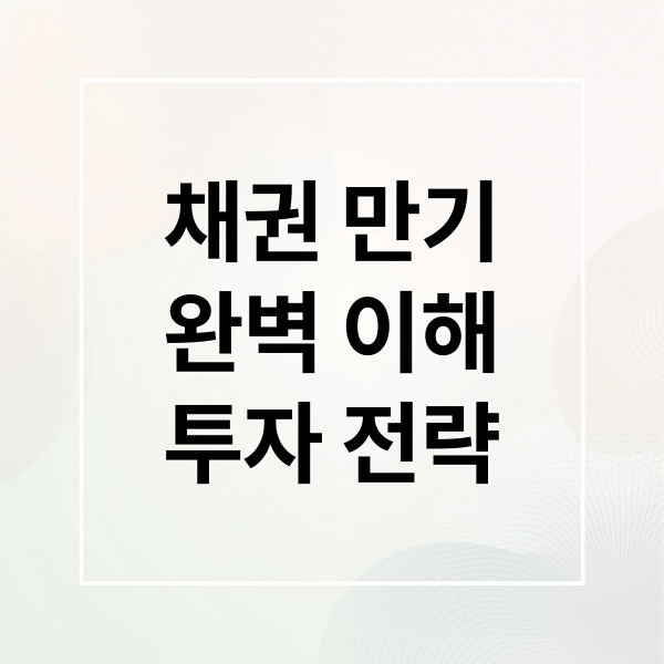 채권 만기
완벽 이해
투자 전략 (채권 만기)