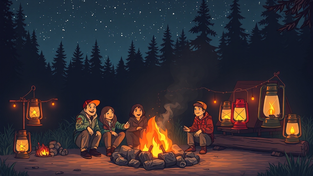 캠핑 조명, 종류별 특징은? (illustration 스타일)