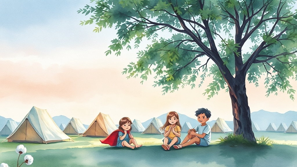 여름 캠핑 필수 체크리스트 (watercolor 스타일)
