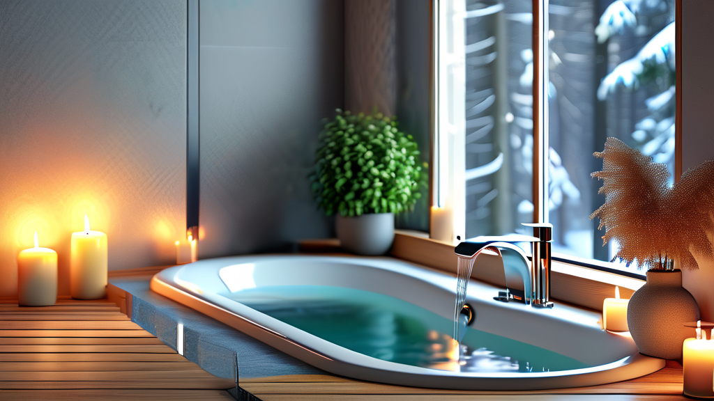 겨울철 욕실의 따뜻함: 온풍 기능의 놀라운 효과 (realistic 스타일)