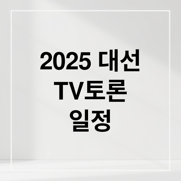 2025 대선
TV토론
일정 (21대 대통령선거 TV토론)