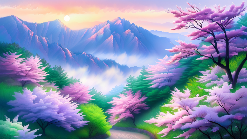 사진으로 담는 소백산의 아름다움: 출사 명소 (watercolor 스타일)