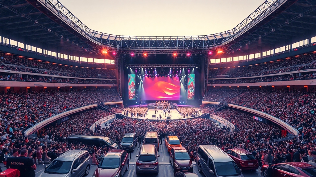 공연장 좌석 및 주차 안내 (realistic 스타일)