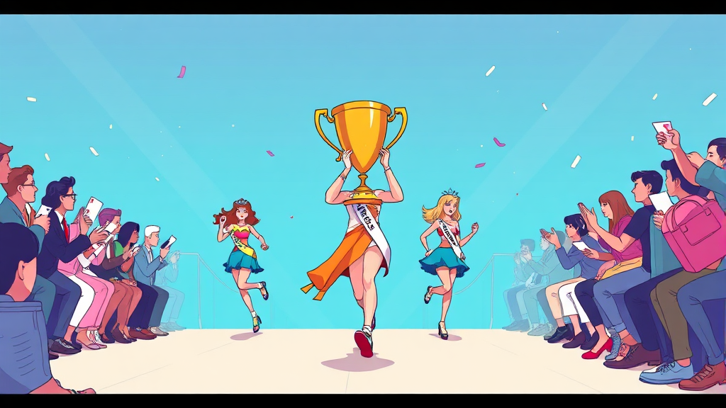 응원 문화와 투표 (illustration 스타일)