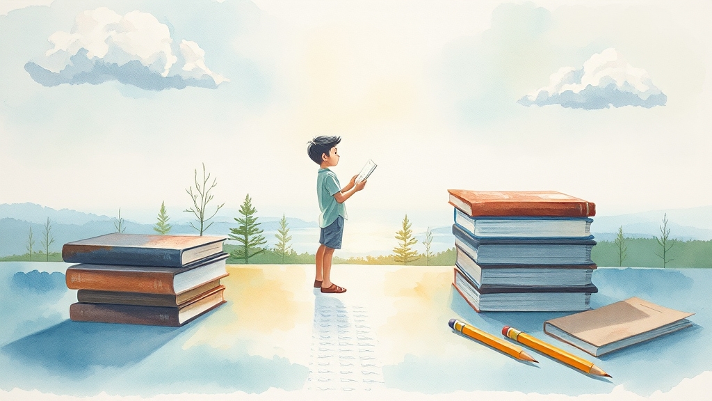 오답 분석, 등급 향상의 지름길 (watercolor 스타일)