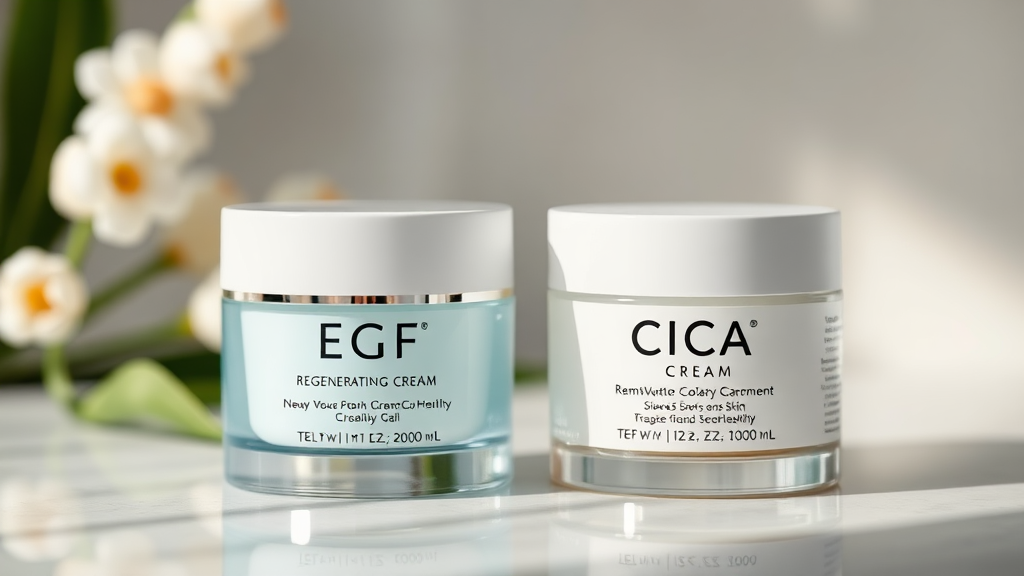 EGF 재생크림과 시카크림, 똑똑하게 활용하는 팁 (realistic 스타일)