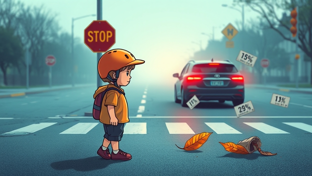 스쿨존 사고 통계, 얼마나 심각할까? (illustration 스타일)