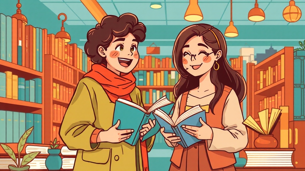 도서 구입 및 서점 이용 (illustration 스타일)