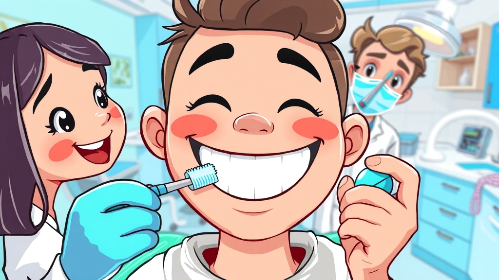 치은염 예방, 구강 관리법 (cartoon 스타일)