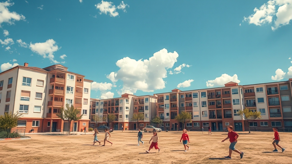 주변 인프라 및 교육 환경 (realistic 스타일)