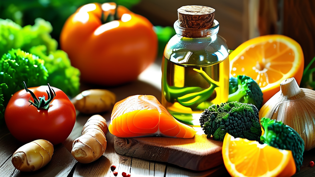 염증을 줄여주는 항염증 식재료 (realistic 스타일)