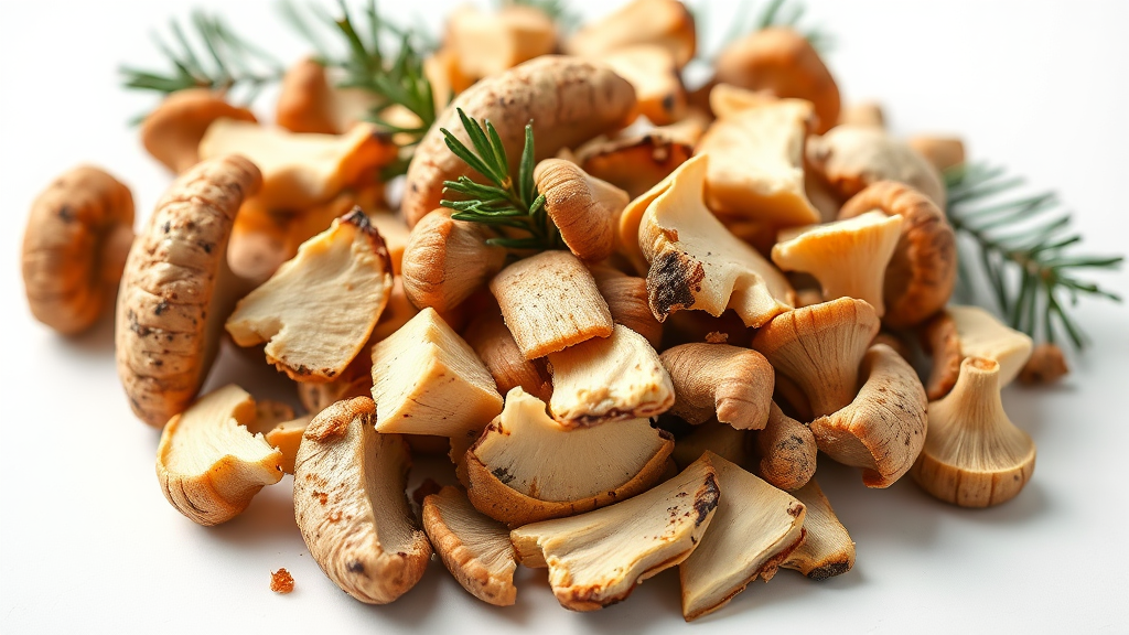 참송이버섯 손질법: 신선함 유지를 위한 첫걸음 (realistic 스타일)