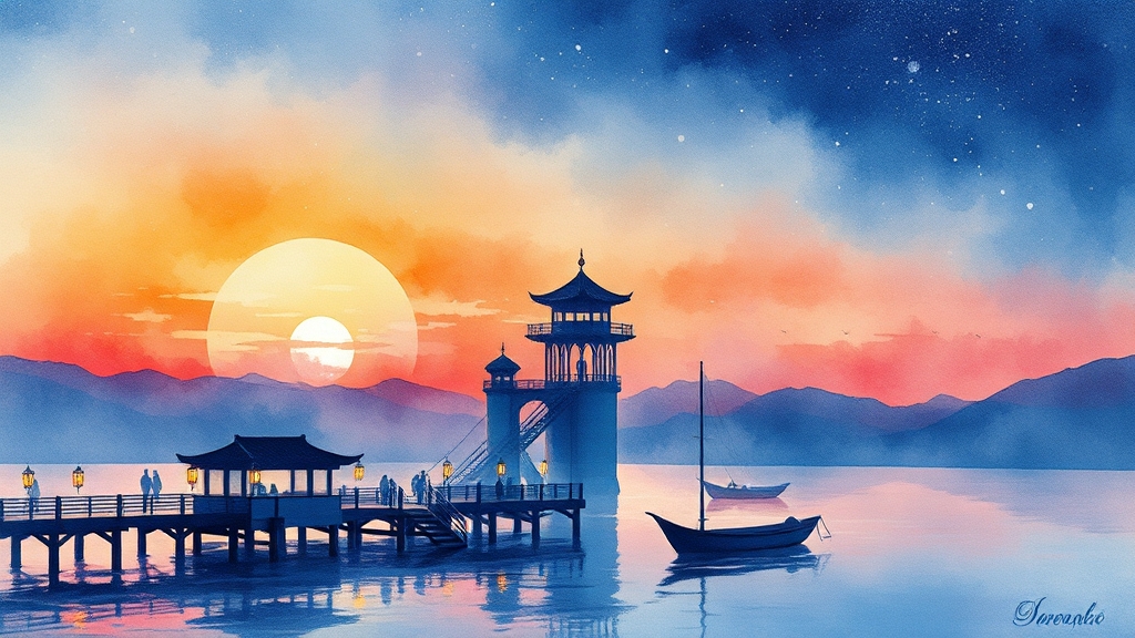 여름밤의 낭만, 나이트 가든투어 (watercolor 스타일)