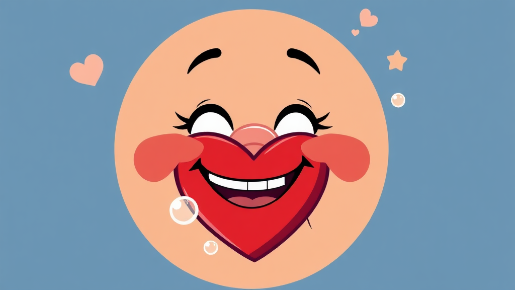웃음과 심장 건강 (cartoon 스타일)