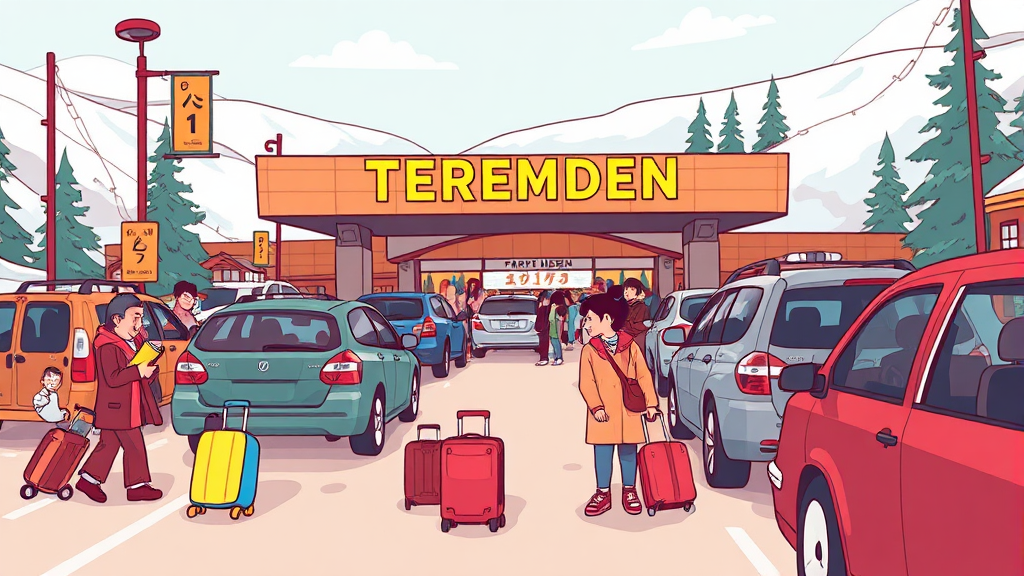 주차 정보 및 혼잡 시간 (illustration 스타일)