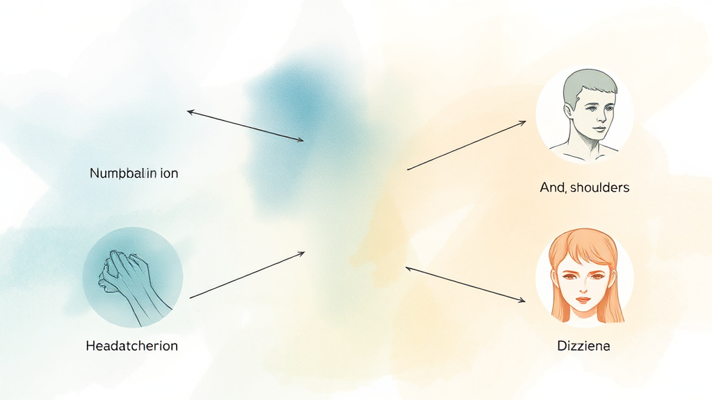 목디스크 증상, 이것이 당신의 통증 원인일 수 있습니다 (watercolor 스타일)