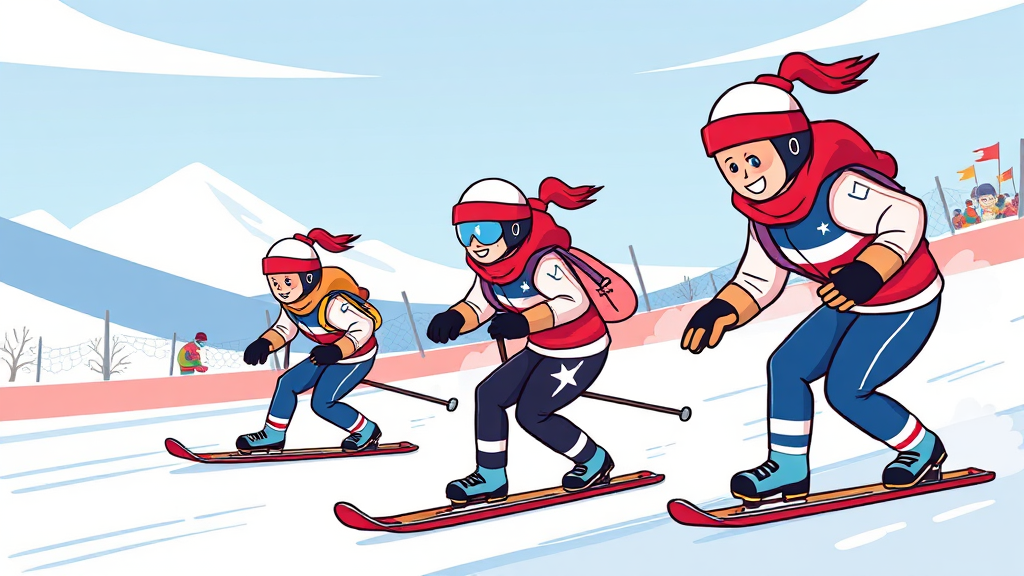 한국 대표팀 주요 참가 종목 (cartoon 스타일)