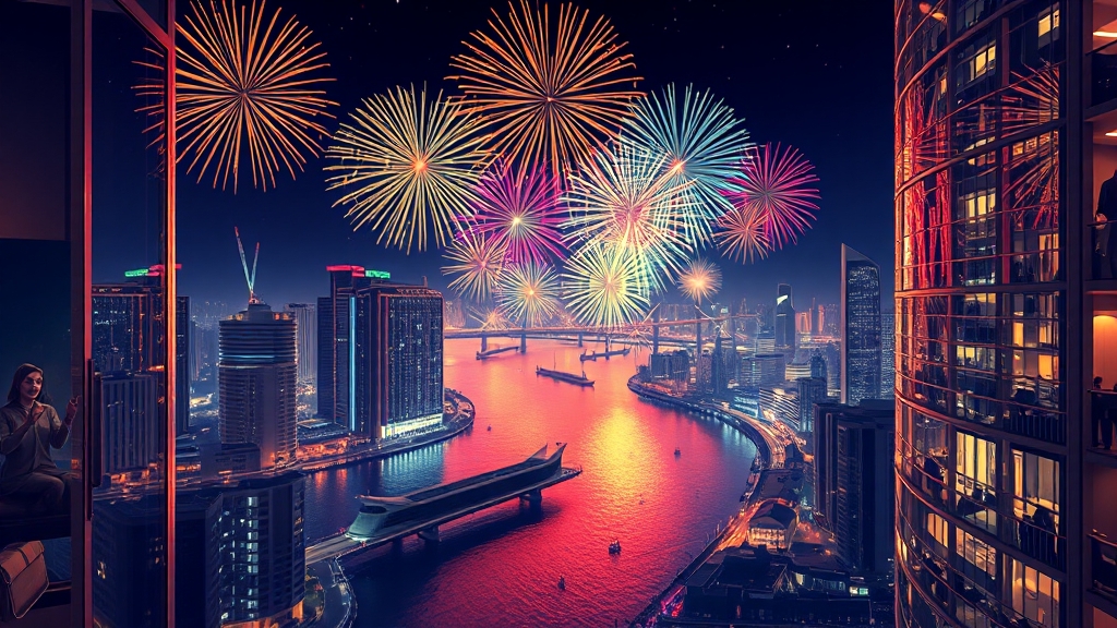 불꽃뷰 호텔 및 숙소 예약 가이드 (illustration 스타일)