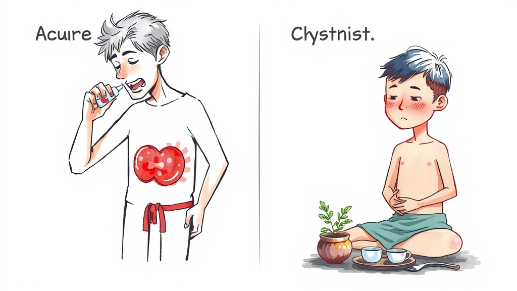 급성 vs 만성 차이점 (cartoon 스타일)