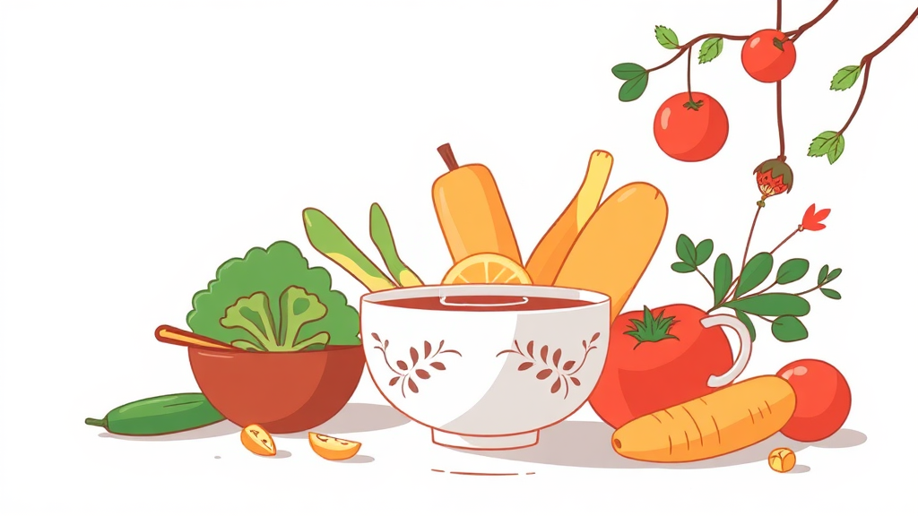 설날 후유증 극복을 위한 영양 관리 팁 (illustration 스타일)