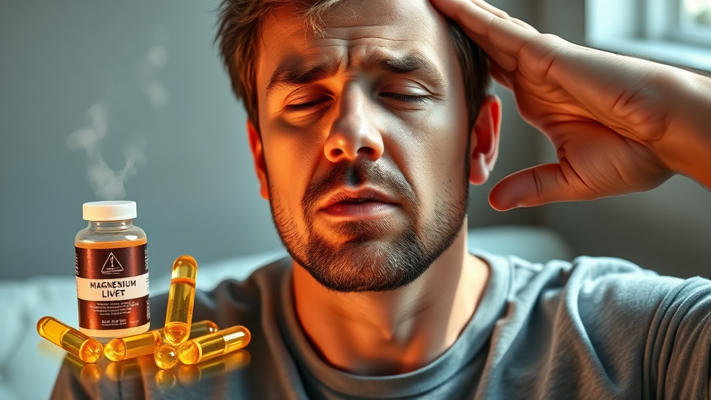 마그네슘 부족, 우리 몸의 경고 신호 (realistic 스타일)
