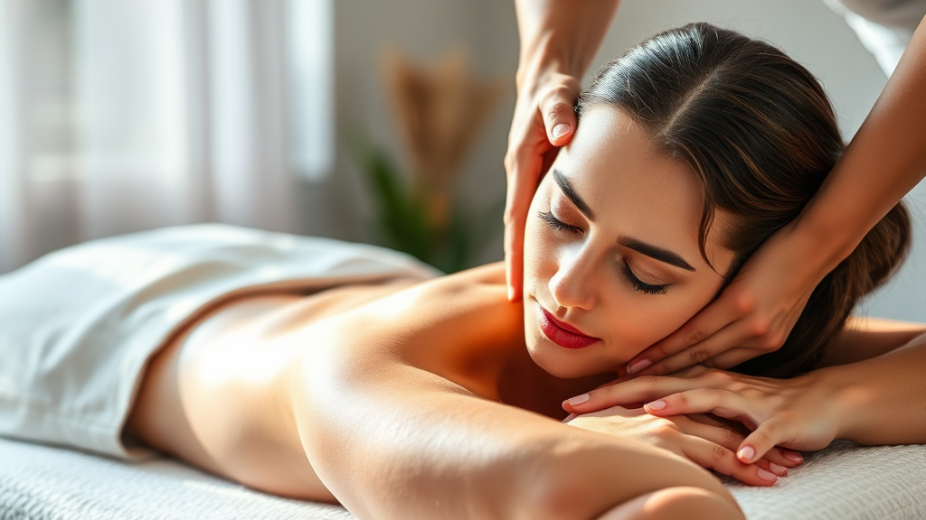 근육 뭉침 완화: 마사지의 놀라운 효과 (realistic 스타일)