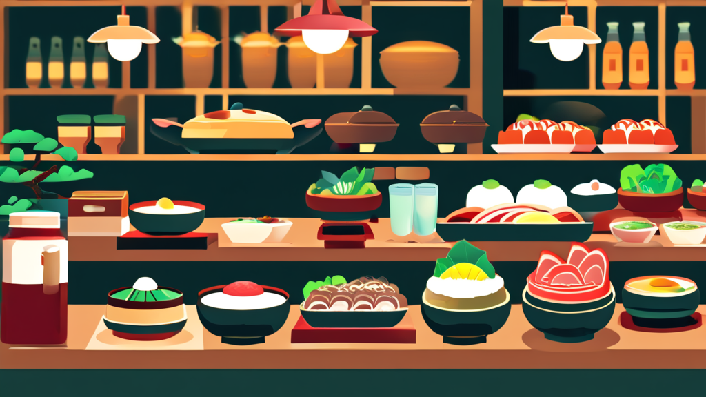 배 터지는 한 끼: 8000원 한식 뷔페 이용 가이드 (illustration 스타일)