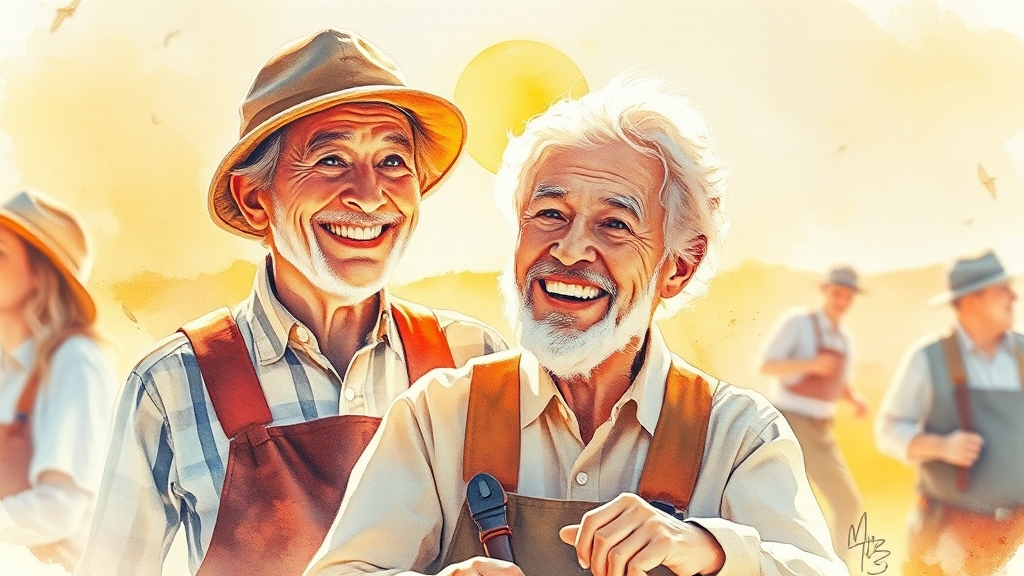 노인일자리 사업 개요 (watercolor 스타일)