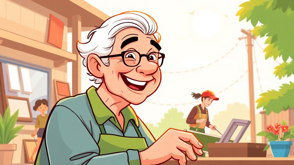 노인 일자리 사업이란? (cartoon 스타일)