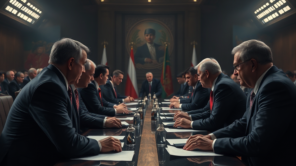 국제 갈등 및 외교 관계 (realistic 스타일)