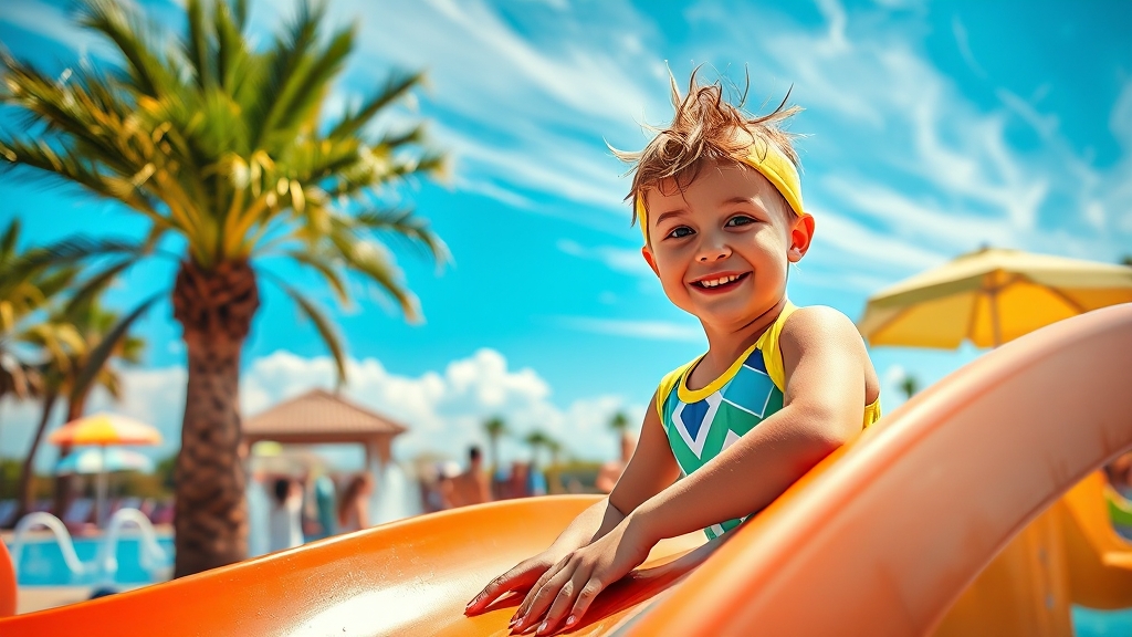 워터파크 이용 꿀팁 (realistic 스타일)