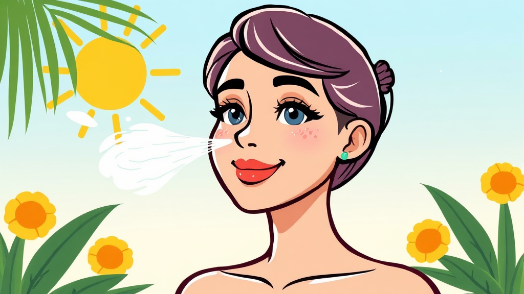 강력한 자외선 차단 효과, 실제 사용 후기 (cartoon 스타일)