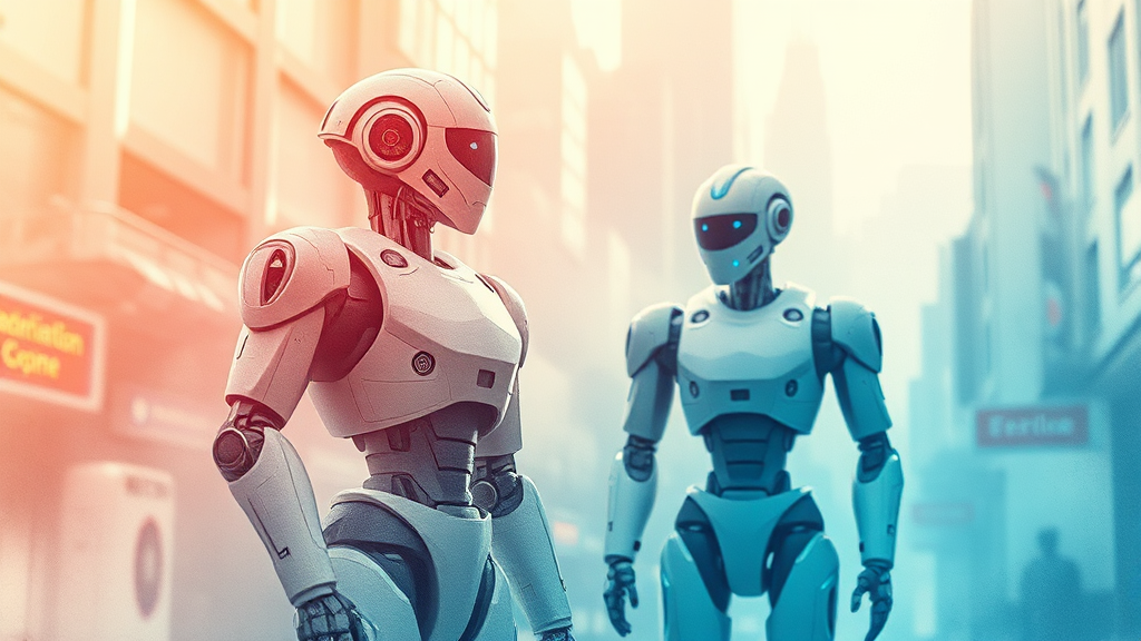 자율 로봇 A to Z 9 자율 로봇 미래 전망 (watercolor 스타일)