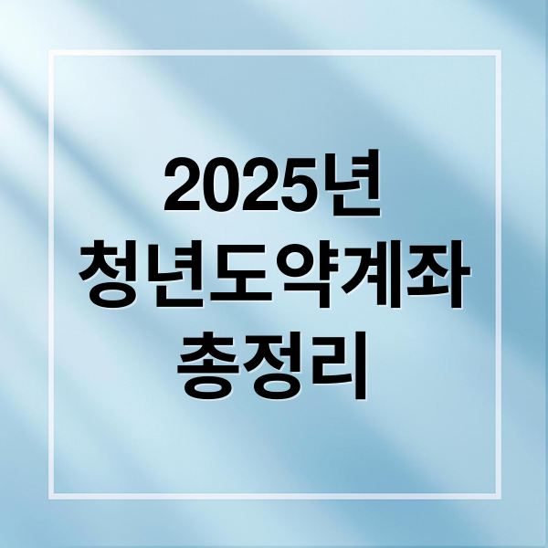 2025년
청년도약계좌
총정리 (청년도약계좌 조건 신청)