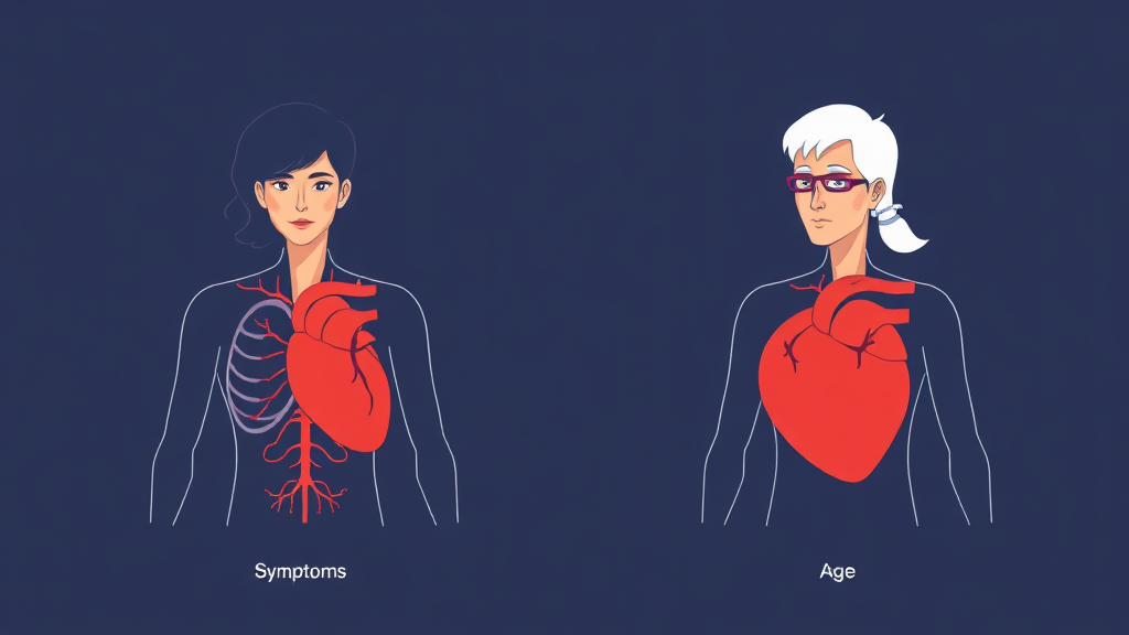 심장 질환, 성별과 연령에 따른 증상 차이 (illustration 스타일)